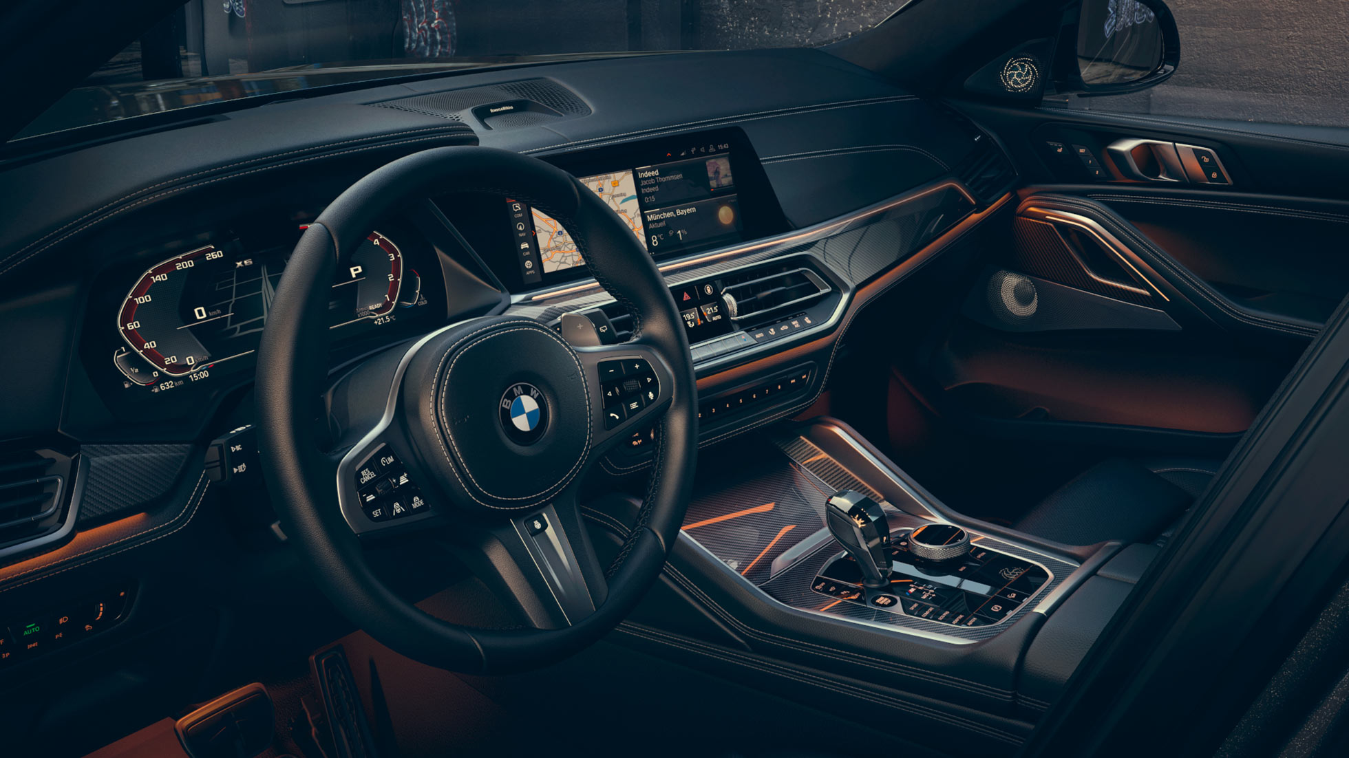 Cockpit with view of 12.3“ Displays. BMW X6 cockpit with view of 12.3“ Displays.